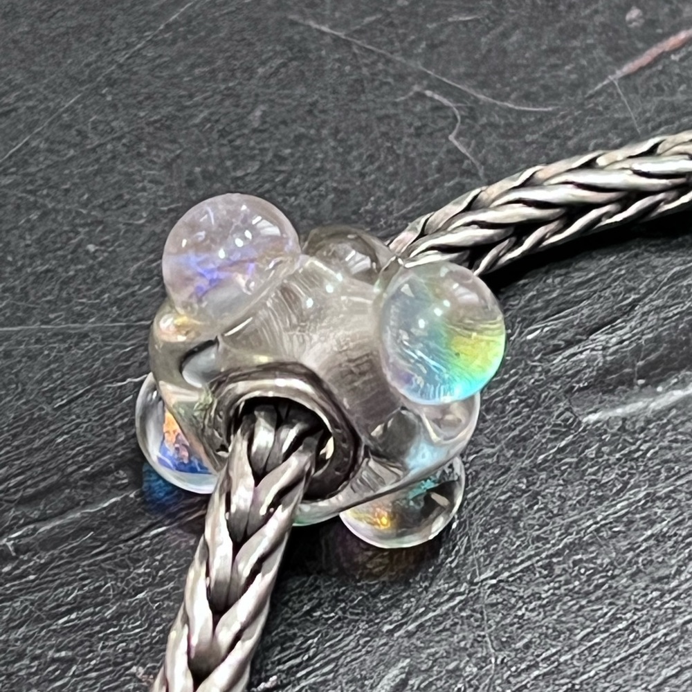 Trollbeads.  Dichroic ice. Bead only.  Bracelet is for display purposes only